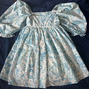 For Love and Lemons Blue and White Mini Dress- Size Small
